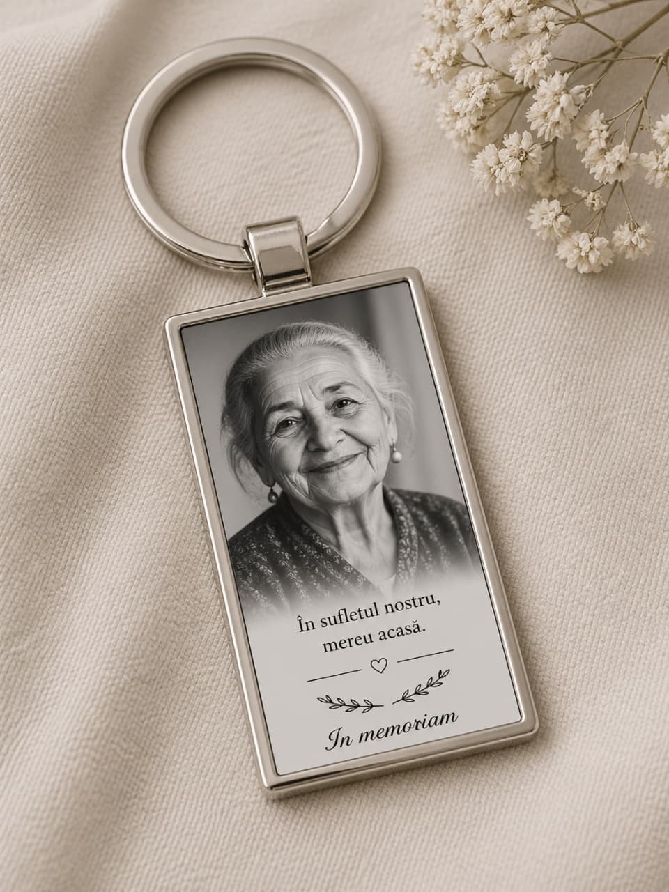 Brelocuri In Memoriam Personalizate cu Poză și Mesaj
