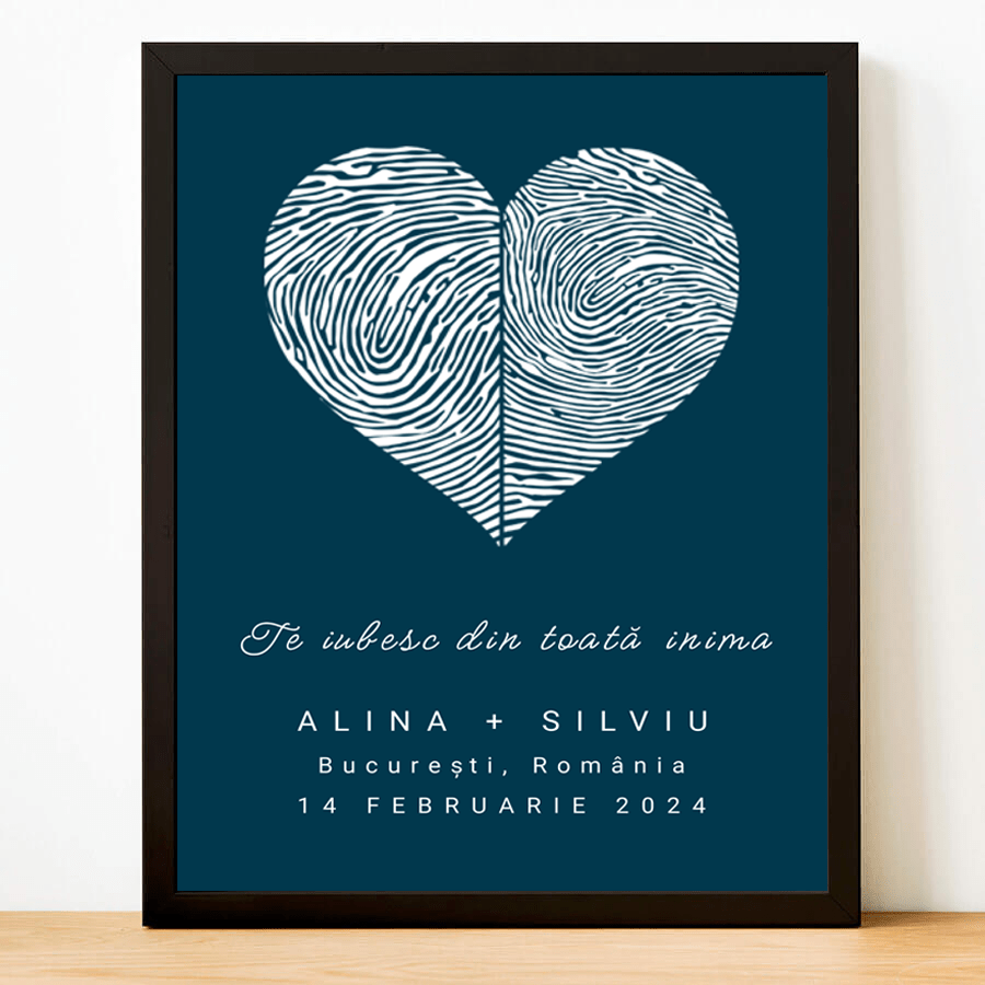 Tablou personalizat / Canvas fingerprints Art - Blue Navy