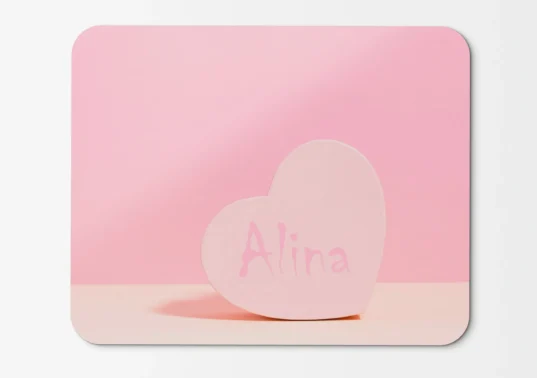 mousepad personalizat cu inimioara si nume