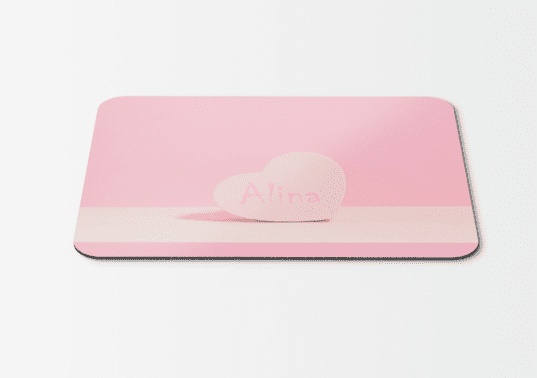 Mouse pad personalizat cu inimioara si nume - imagine 2