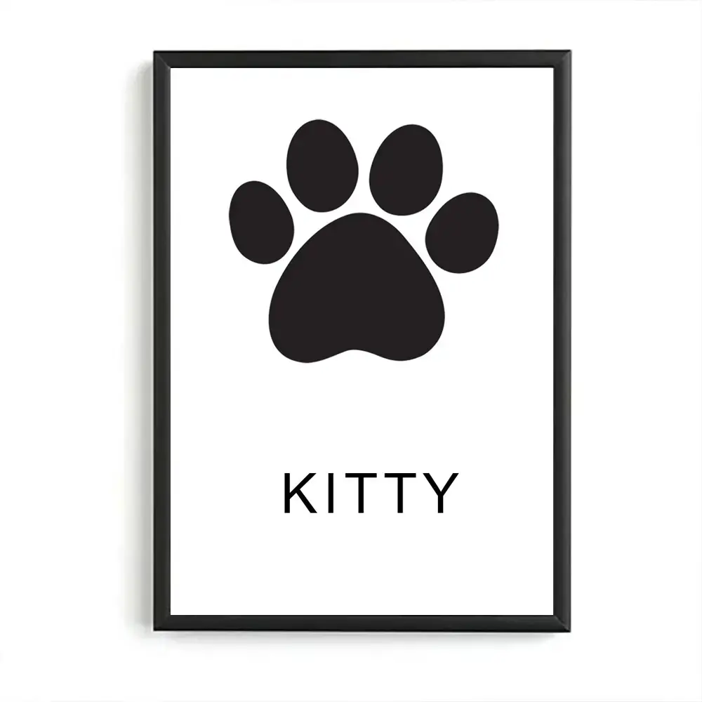 Tablou personalizat / Canvas amprentă neagra - pisicuță - imagine 2