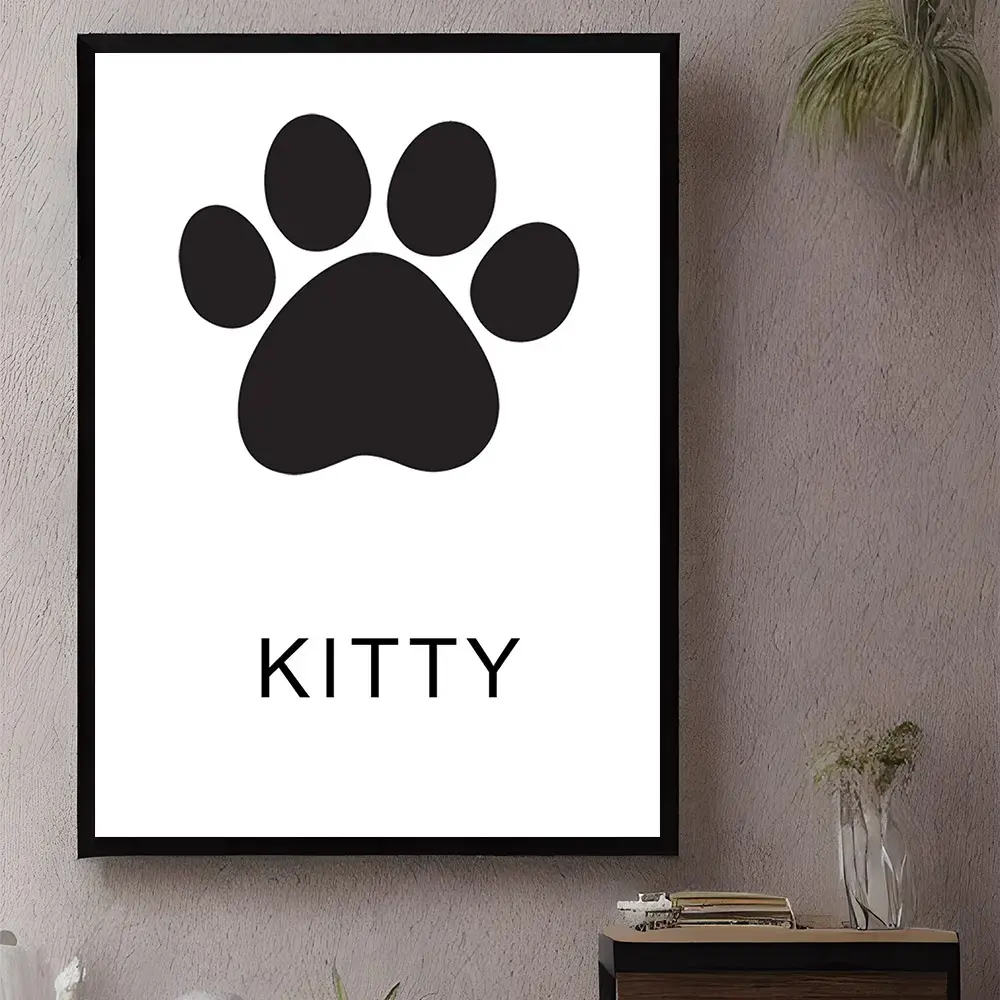Tablou personalizat / Canvas amprentă neagra - pisicuță - imagine 6