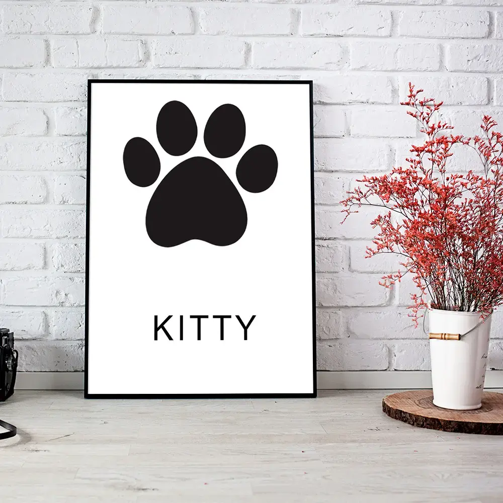 Tablou personalizat / Canvas amprentă neagra - pisicuță - imagine 5