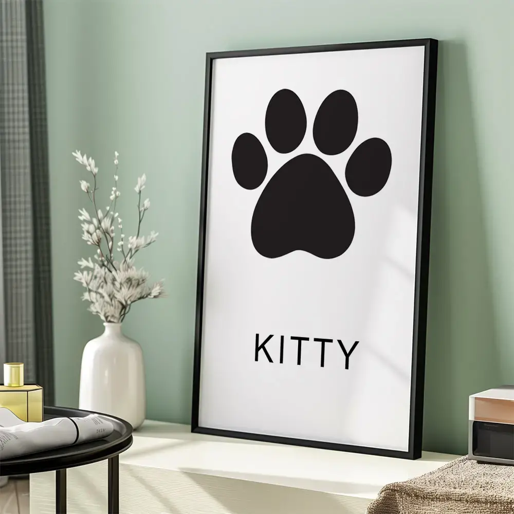 Tablou personalizat / Canvas amprentă neagra - pisicuță - imagine 4