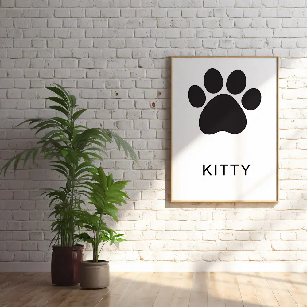 Tablou personalizat / Canvas amprentă neagra - pisicuță - imagine 3