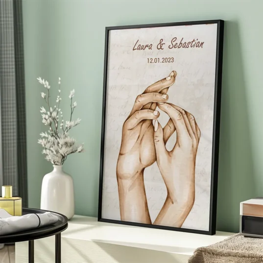 Tablou personalizat cuplu Holding hands up - imagine 4