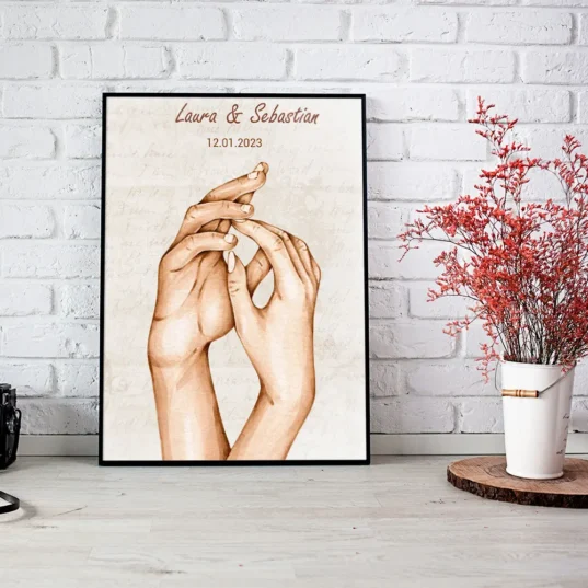 Tablou personalizat cuplu Holding hands up - imagine 3