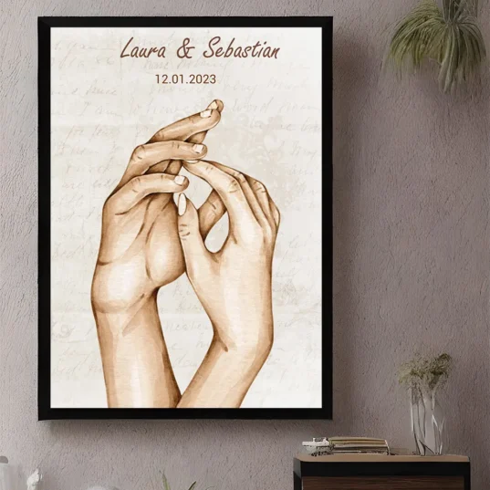 Tablou personalizat cuplu Holding hands up - imagine 2