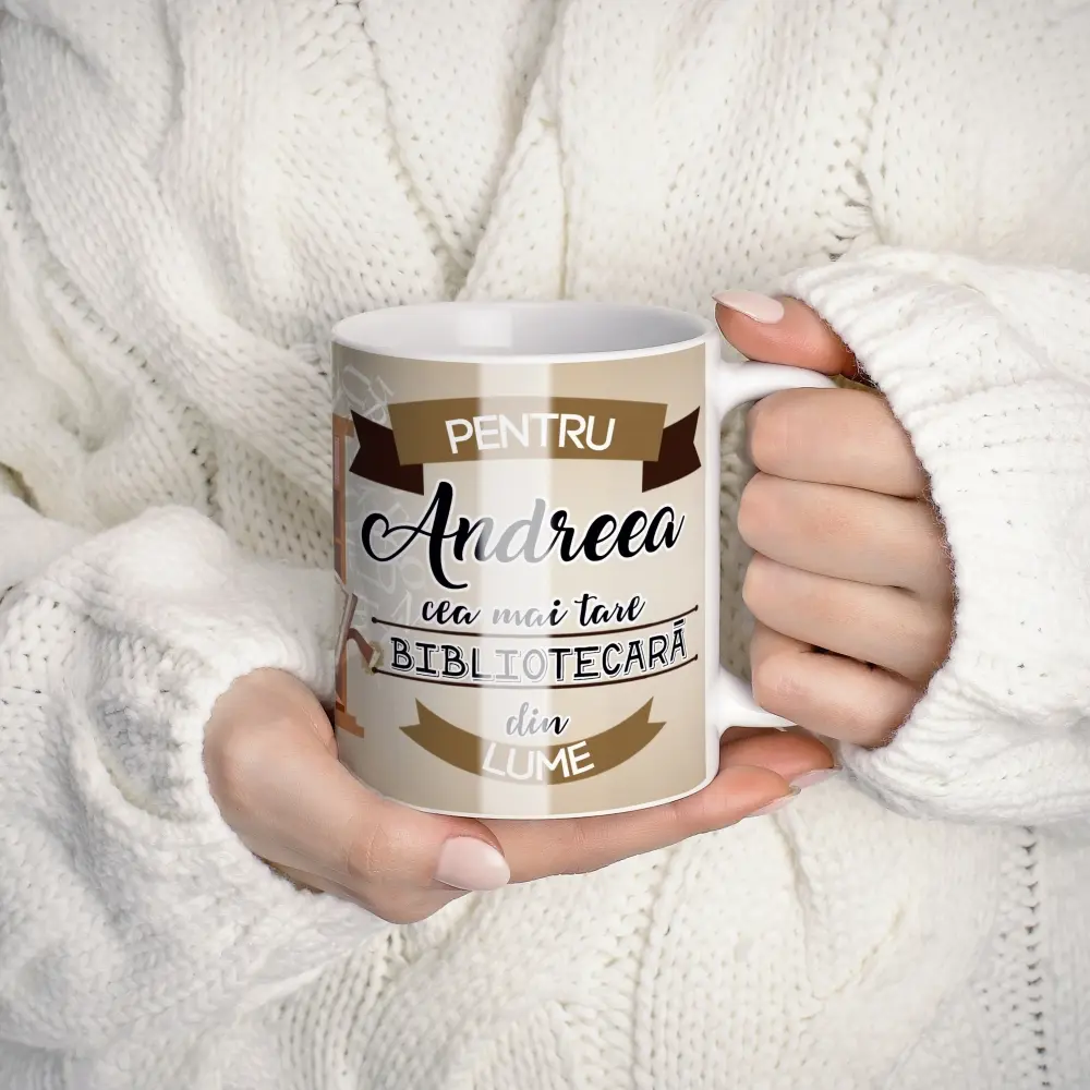 cana personalizata pentru bibliotecara