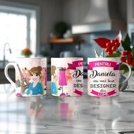 cana personalizata pentru designer