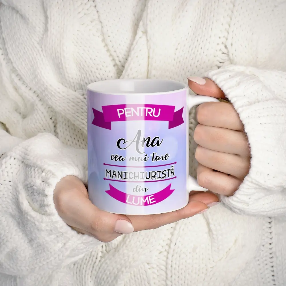 cana personalizata pentru manichiurista