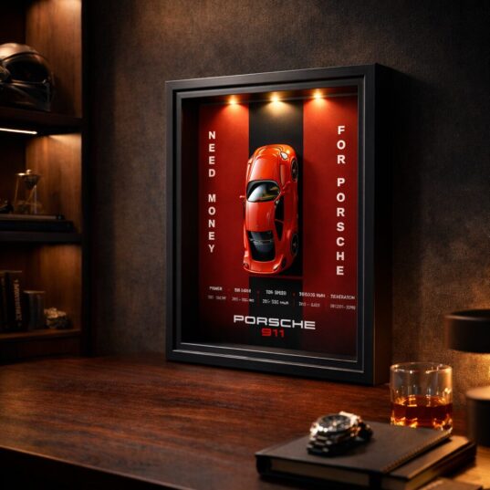 Tablou 3D Auto Personalizat cu LED – Cadou Premium pentru Pasionați de Mașini